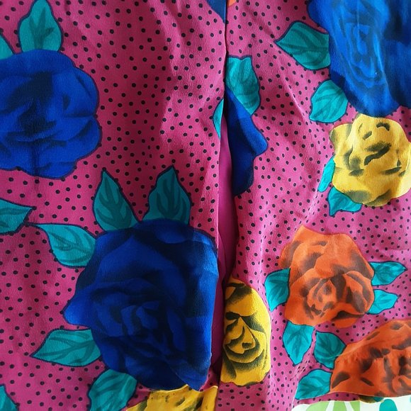 Alfred Sung Sungsport Women's Skirt Silk Tropical Floral Print Size 6 Excellent - Picture 2 of 3